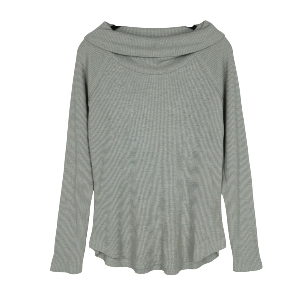 NWT CHARLIE B Soft Ribbed Knit HEATHER JADE Cowl Neck PULLOVER Sweater Sz XL